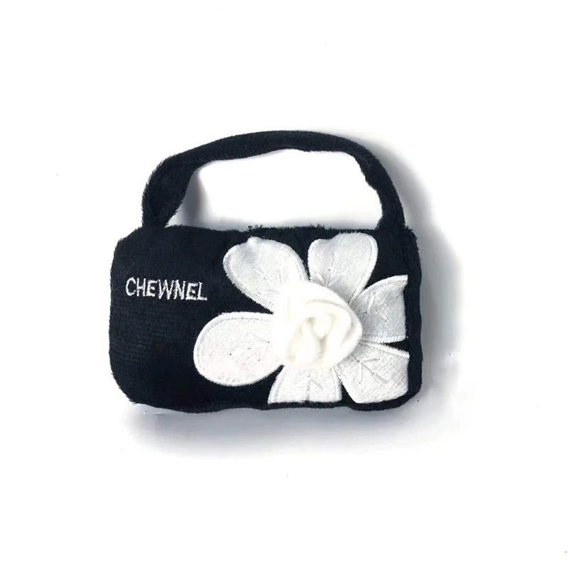 Unique Squeaky Dog Toys Fashionable Plush Designs Handbag Bone Ball Bottle Shape Pet Plush Chewing Toy