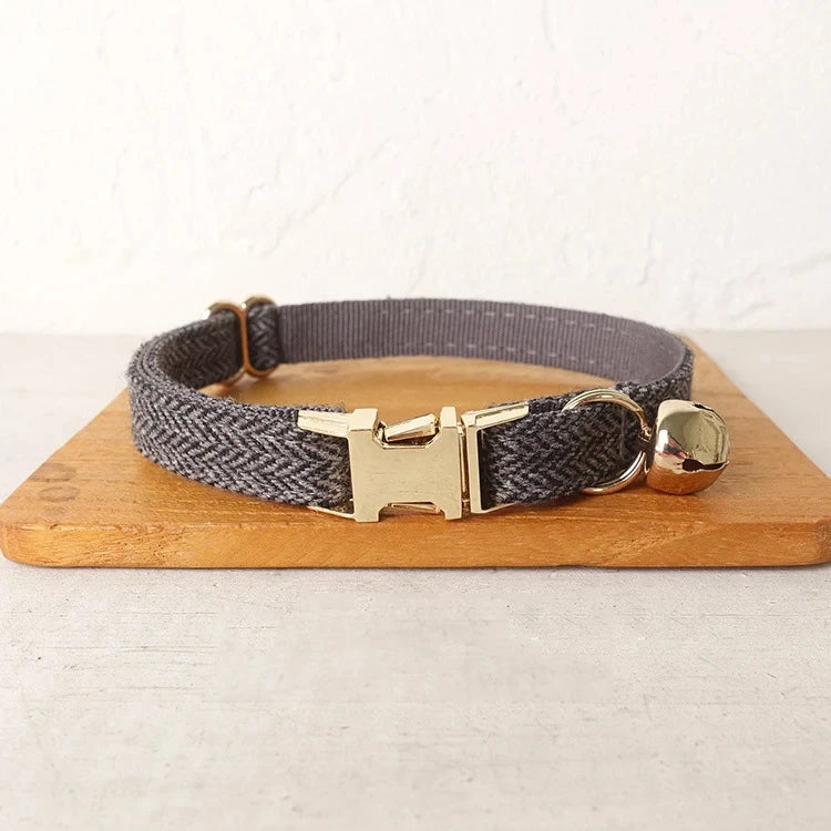 Personalized Dog Collar Brown Customized Pet Collars Free Engraving ID Name Tag Pet Accessory Thick Suit Fiber