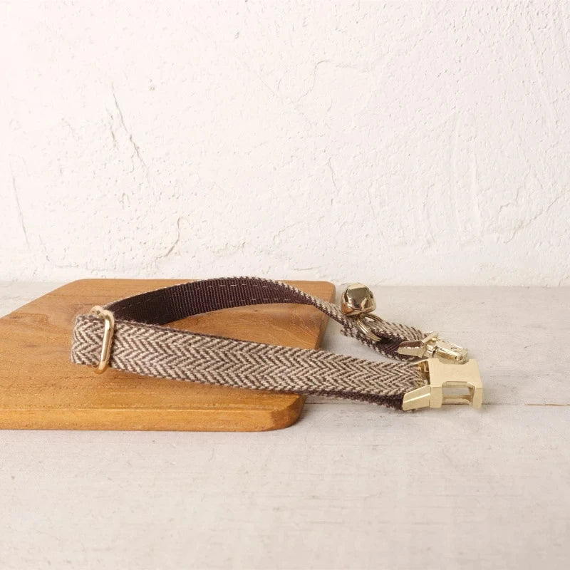 Personalized Dog Collar Brown Customized Pet Collars Free Engraving ID Name Tag Pet Accessory Thick Suit Fiber